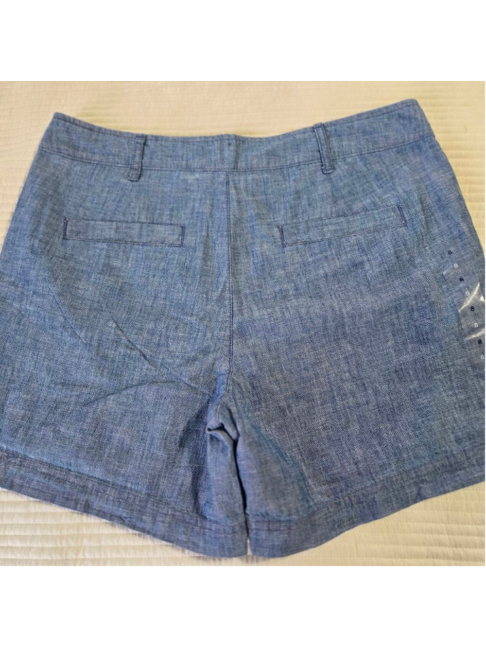 Women's GAP Blue High Waist Shorts 100% Cotton Chambray 5 inch Shorts Size 8 - Picture 11 of 13